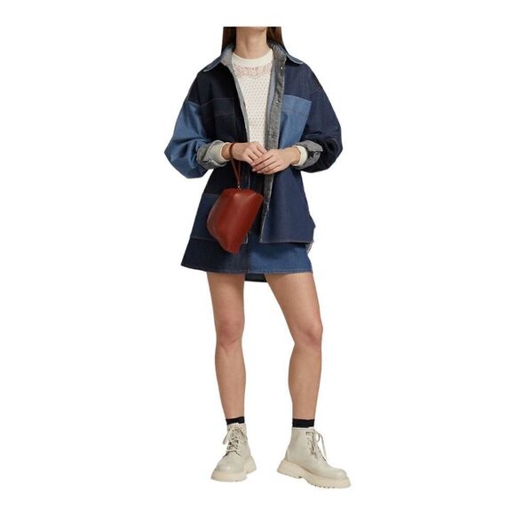 SEE BY Chloe Patchwork Denim Miniskirt Size 2 (34) NWT - Picture 2 of 12